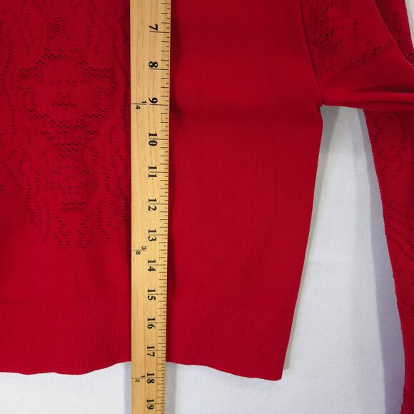 Fabletics Top Womens L Red Flora Seamless Floral Jacquard Compression Breathable - Picture 7 of 11